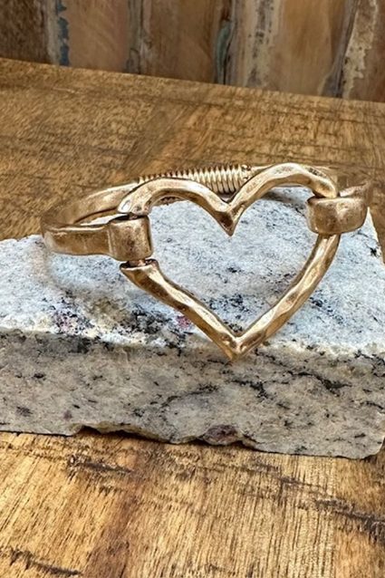 Hinged Textured Heart Bracelet