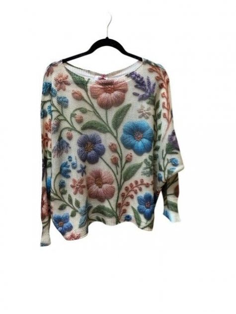 Floral Boatneck Sweater - Image 2