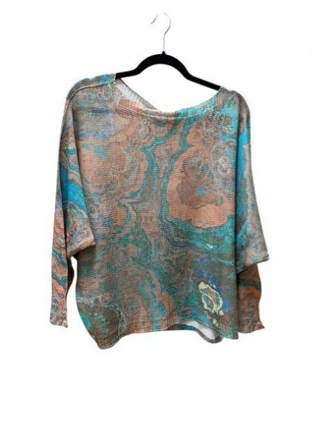 Teal Geo Boatneck Sweater - Image 5